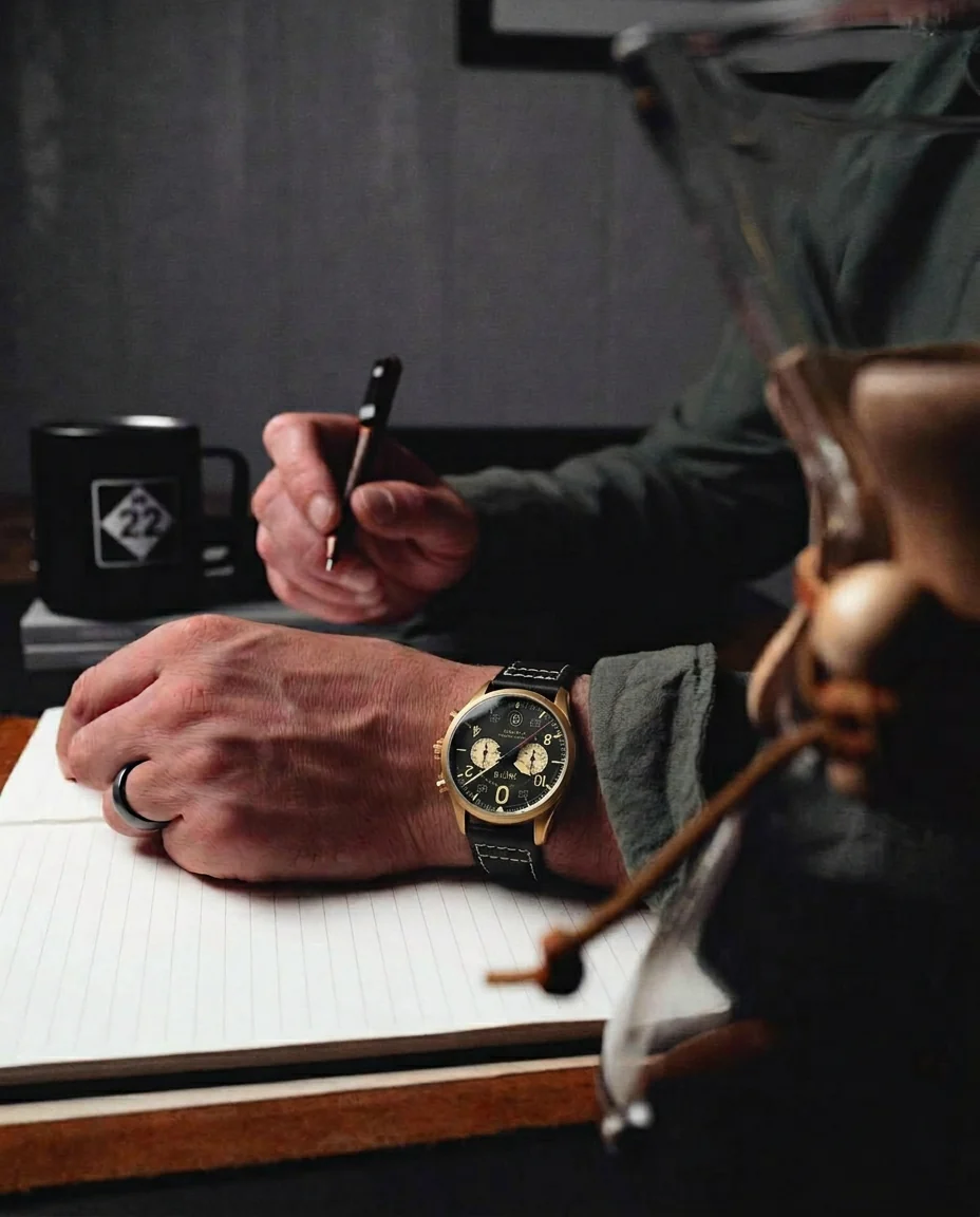 AVI-8 Spitfire Void Black Lock Chronograph Watch - Image 2