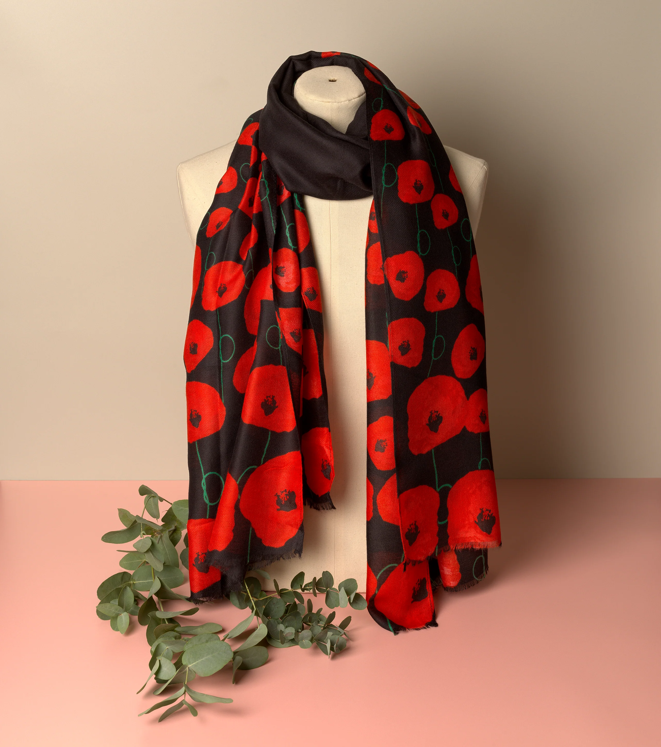 Black Poppy Scarf - Image 4