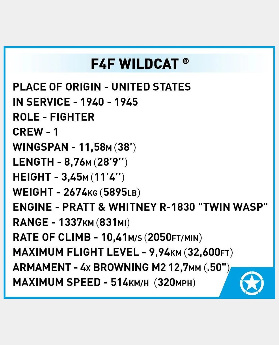 COBI F4F Wildcat 1:32 Brick Set - Image 10