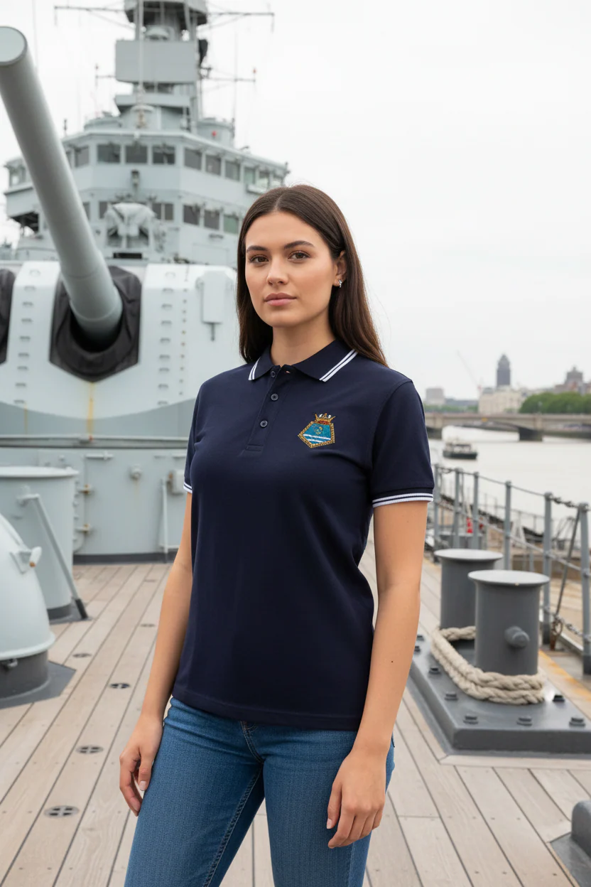 HMS Belfast Crest Polo Shirt - Image 3