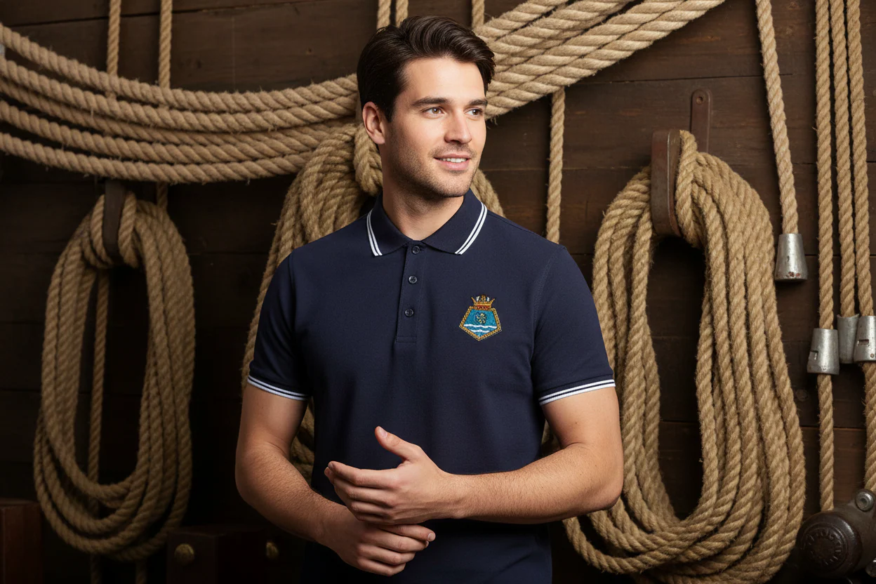 HMS Belfast Crest Polo Shirt - Image 4