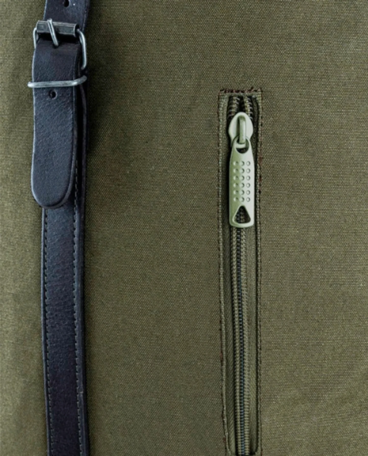 Green Canvas Roll Top Backpack - Image 4