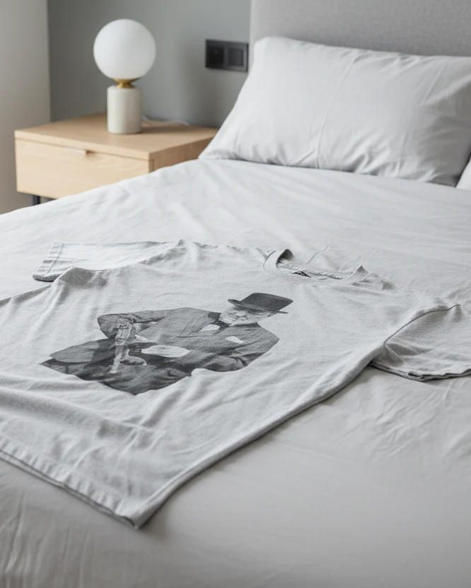 Grey Marl Churchill Tommy Gun T-shirt - Image 4