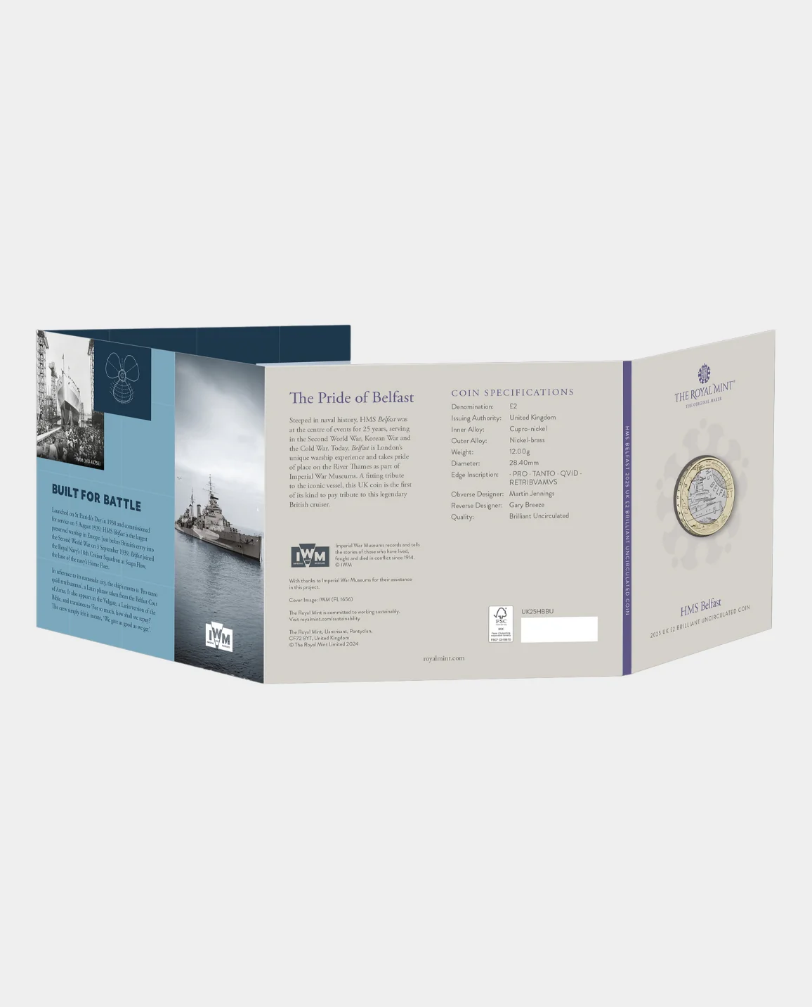 HMS Belfast Uncirculated £2 Coin 2025 - Image 4