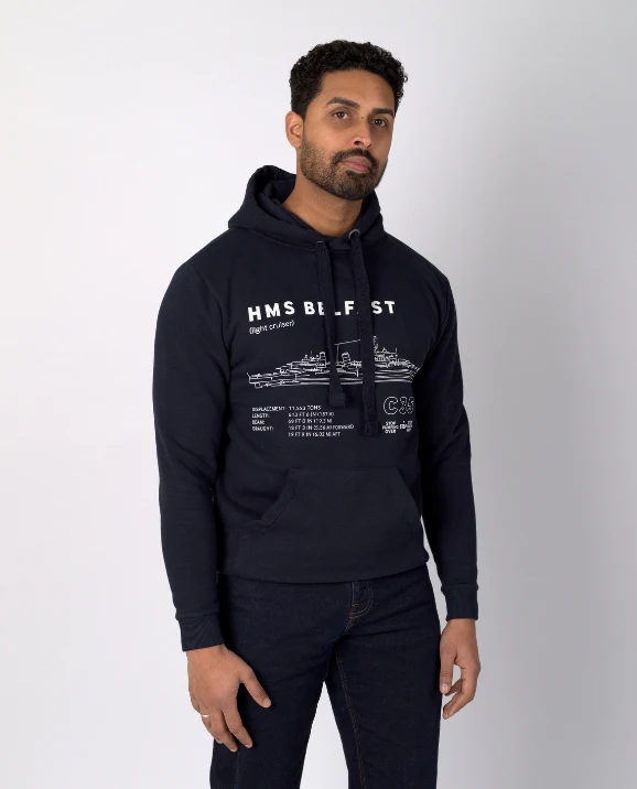 HMS Belfast Blueprint Hoodie - Image 4