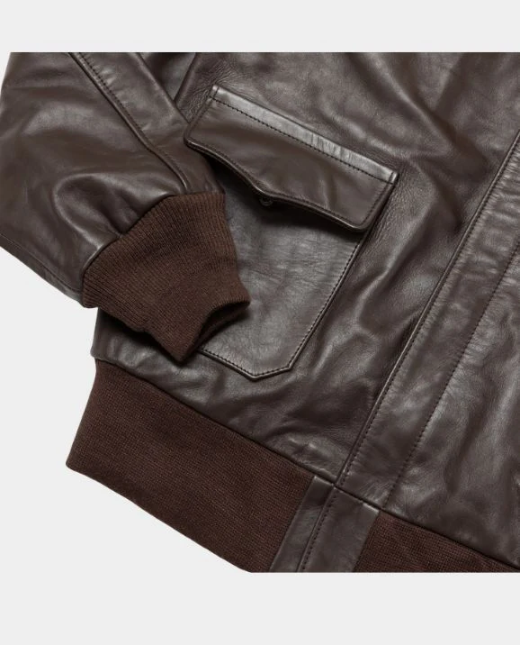 Leather Bomber Jacket - Image 6