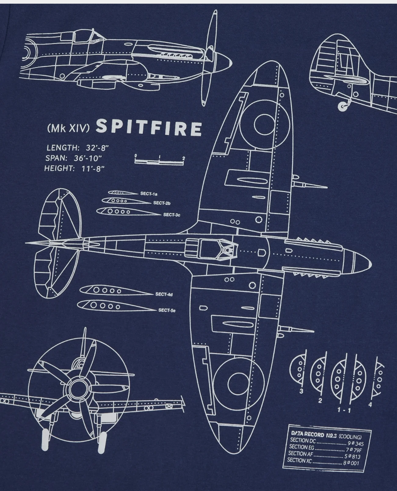 Spitfire Blueprint T-Shirt - Image 5