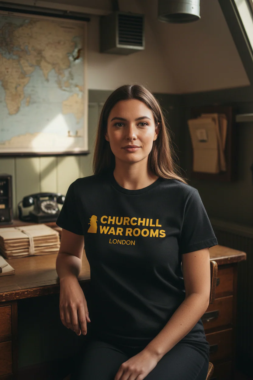 Churchill War Rooms Organic Cotton T-Shirt - Image 3