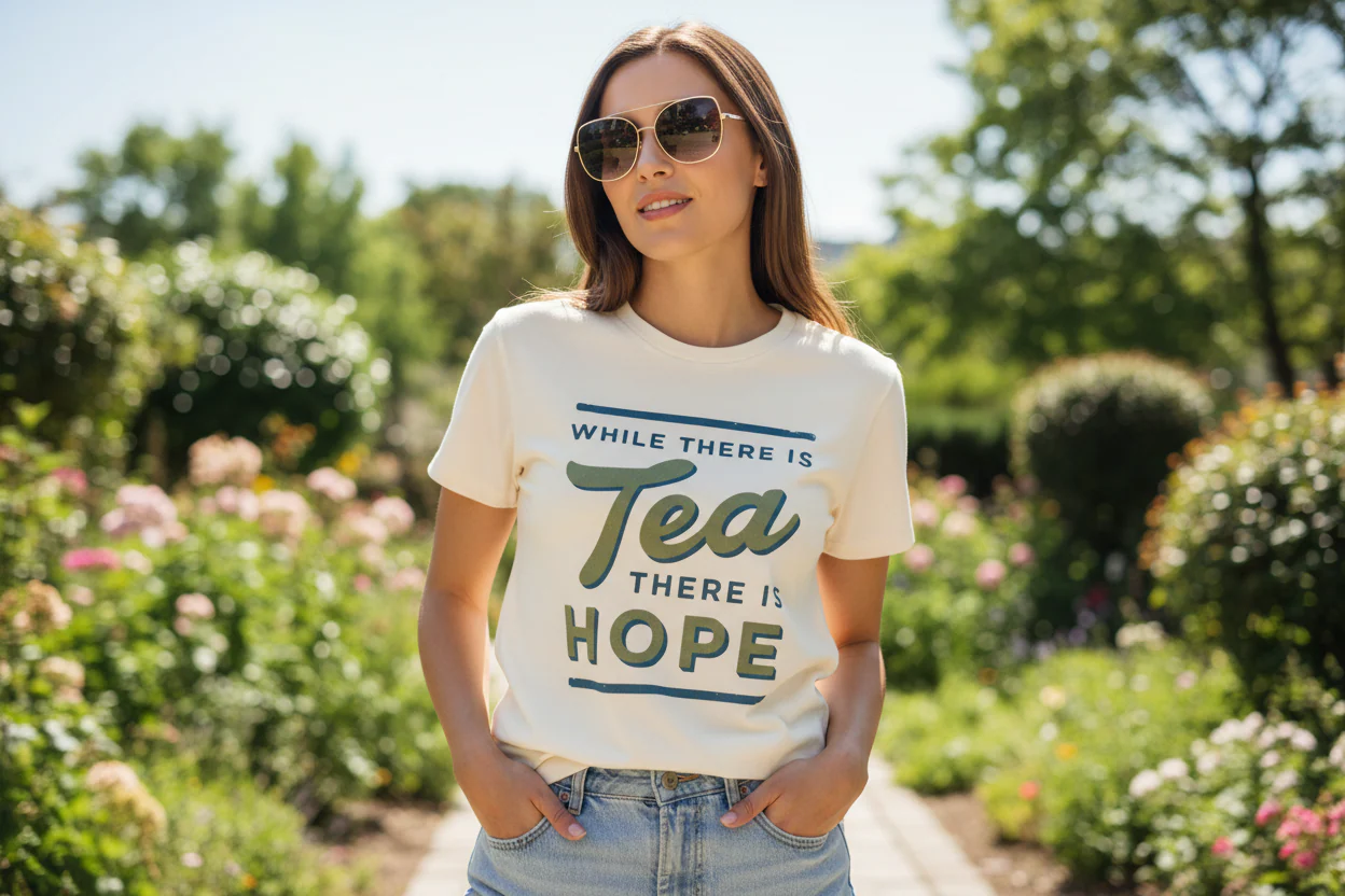 While There is Tea There is Hope Organic T-Shirt - Image 4