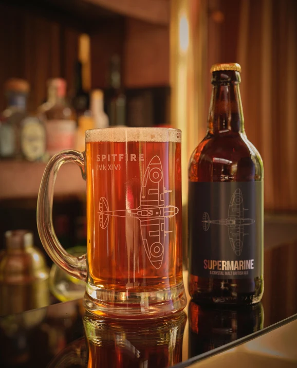 Spitfire Blueprint Crystal Tankard - Image 3