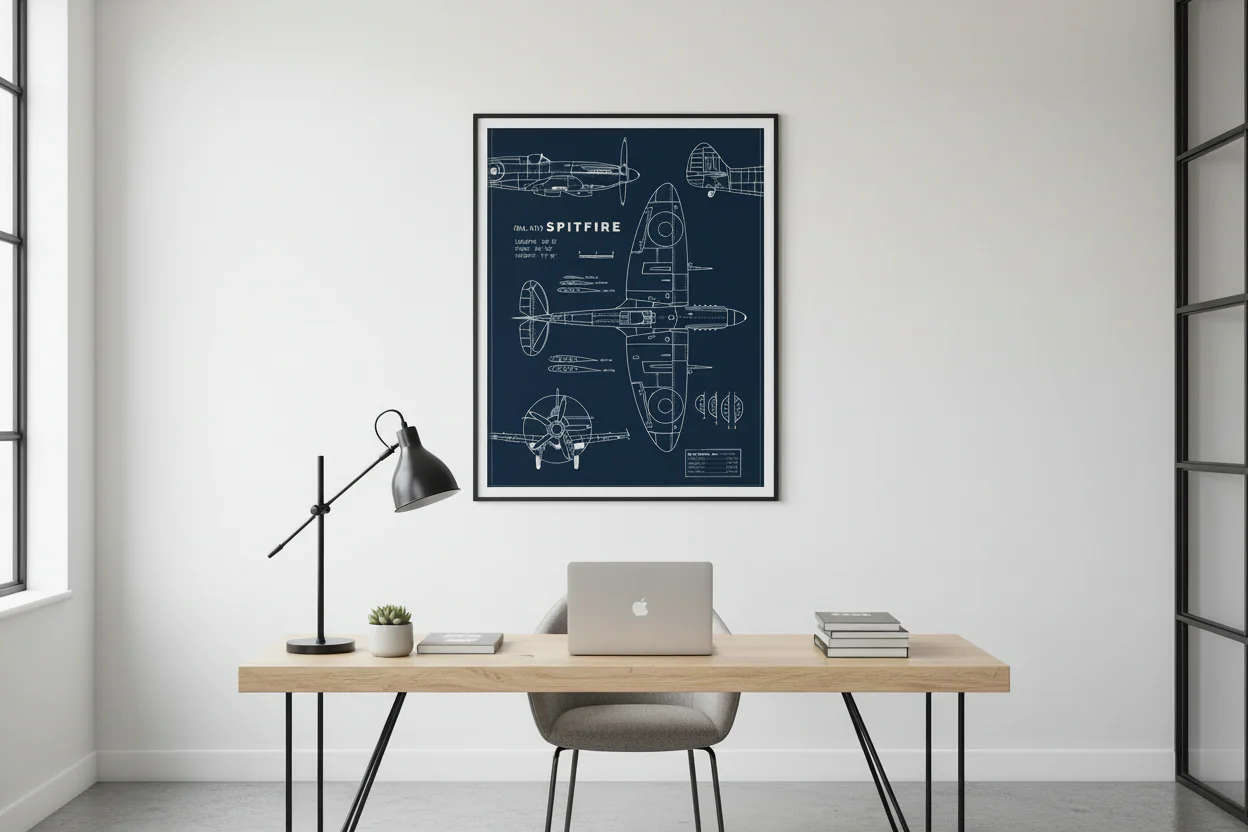 Spitfire Blueprint Print - Image 2