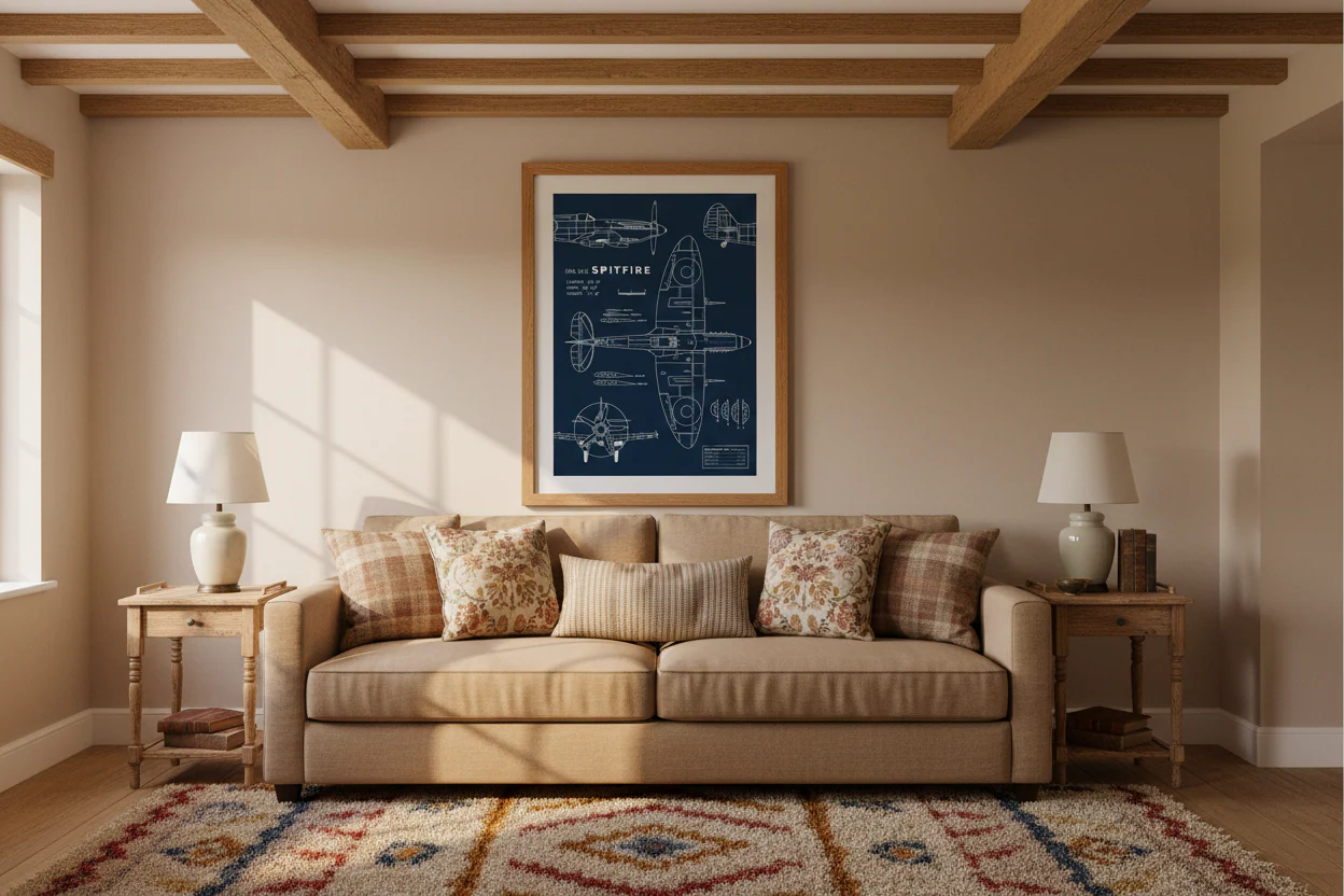 Spitfire Blueprint Print - Image 3