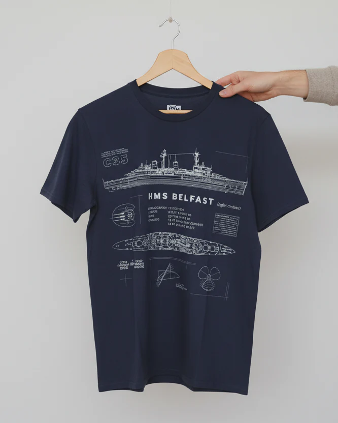 HMS Belfast Blueprint T-Shirt - Image 4